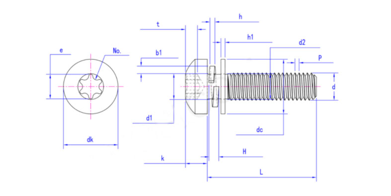 Hexalobular socket pan head screw, flat washer and spring washer combination GB/T 9074.1G-2018 - Finexpress Hardware Fasteners Co.,Ltd. - One stop procurement of screws, nuts, and hardware components